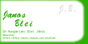 janos blei business card